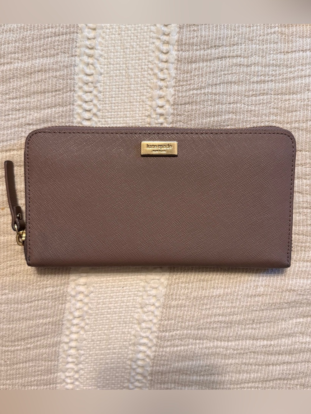 Kate Spade Laurel Way Neda Zip-Around Wallet, Mauve-Toned Gold Accents